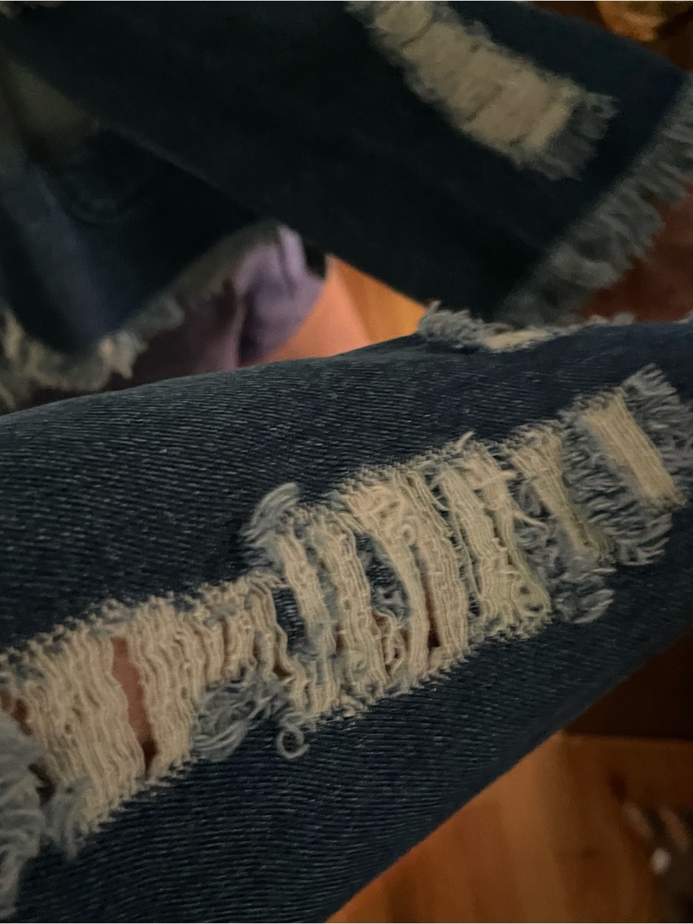 Vibrant Washed Blue Distressed Denim Jacket - Picture 5 of 12
